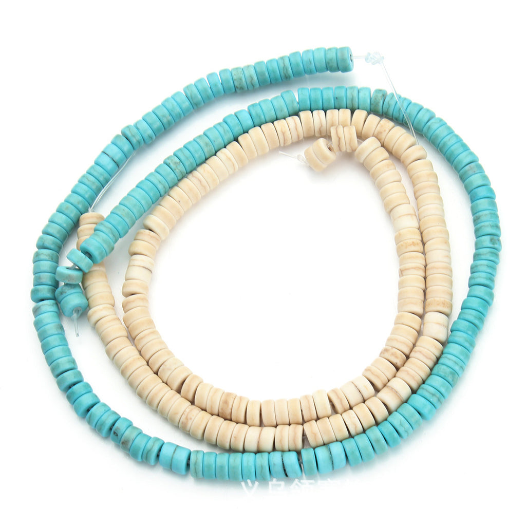 Cylindrical Blue Turquoise Abacus Wheel Bead Spacer Spacer
