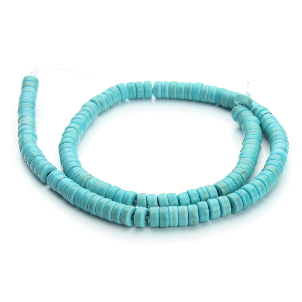 Cylindrical Blue Turquoise Abacus Wheel Bead Spacer Spacer